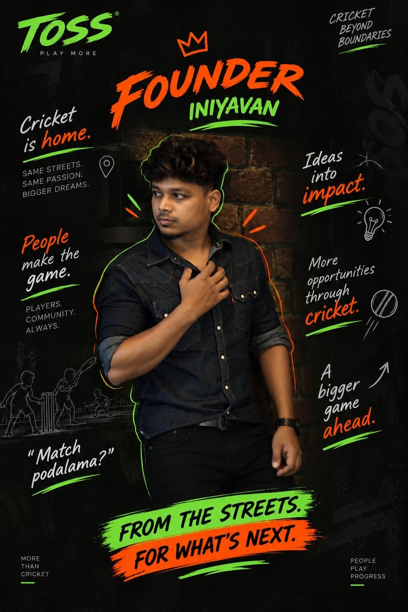Iniyavan, Founder of Toss Sports